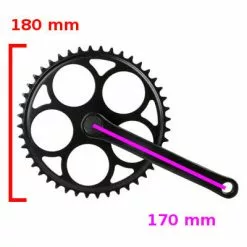 Messingschlager Pédalier Vélo Vintage Noir Singlespeed 44 Dents Pour Axe Carré -Sram Soldes pedalier velo vintage noir singlespeed 44 dents pour axe carre full 2